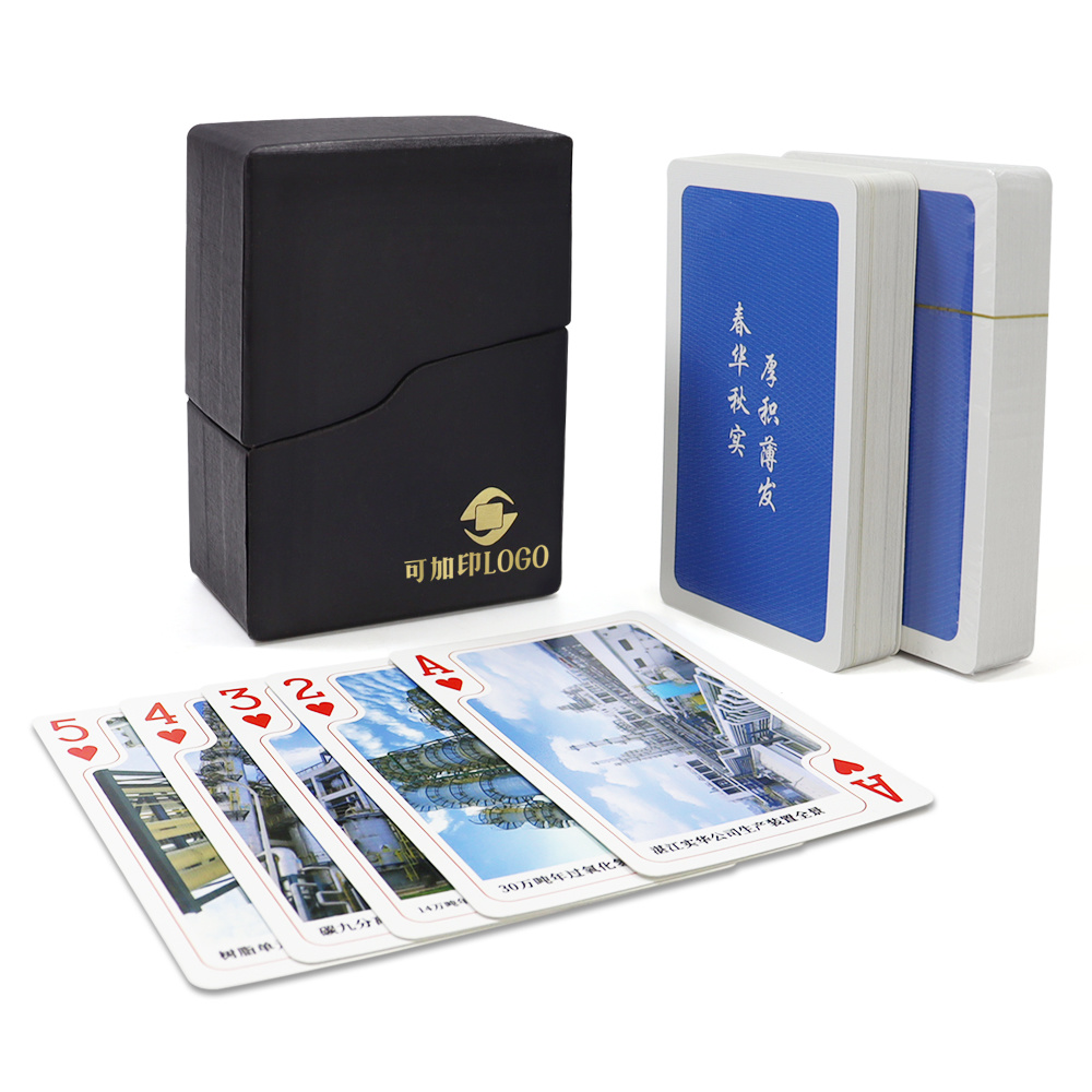 定制(zhì)黑(hēi)芯娛樂(yuè)互動撲克OEM高(gāo)檔耐用(yòng)掼蛋廣告撲克紙(zhǐ)牌